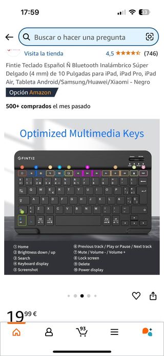 Teclado inalambrico tablet