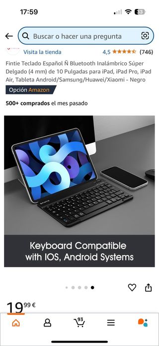 Teclado inalambrico tablet
