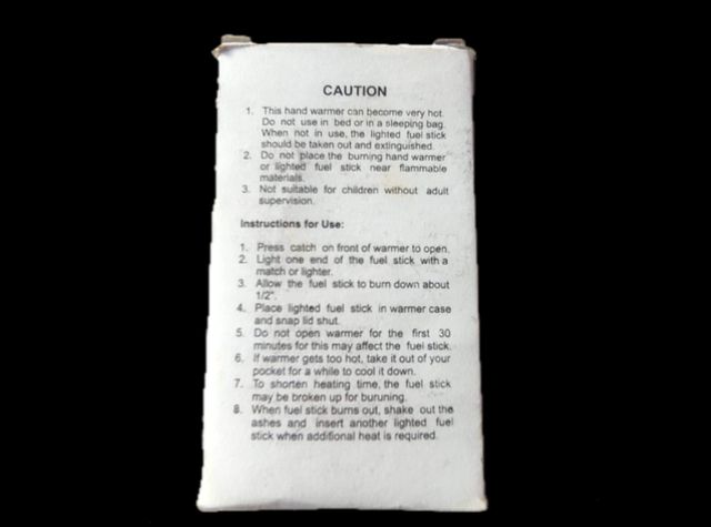 SCALDAMANI CON 12 BASTONCINI DI COMBUSTIBILE