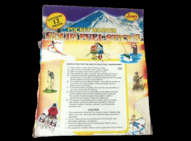 SCALDAMANI CON 12 BASTONCINI DI COMBUSTIBILE