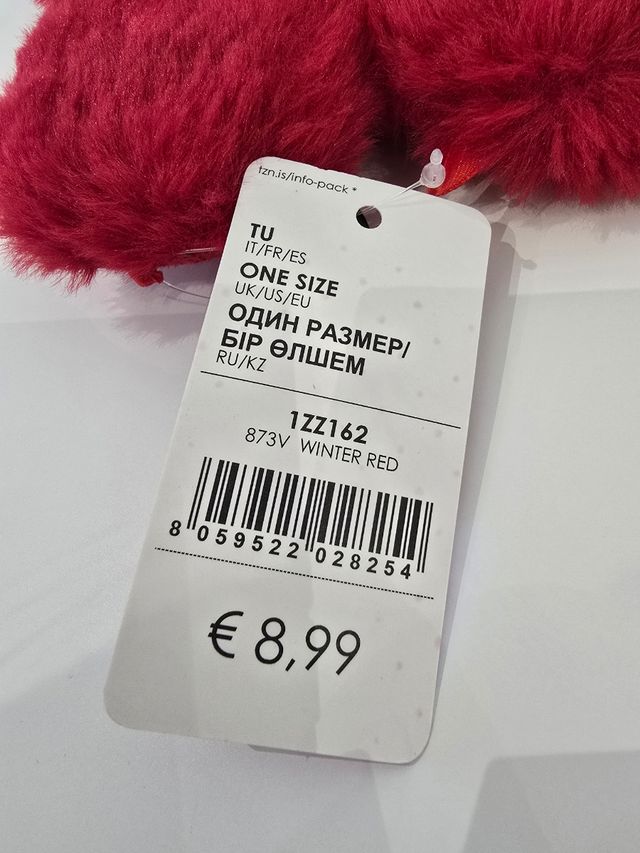 Pantofole rosse taglia unica