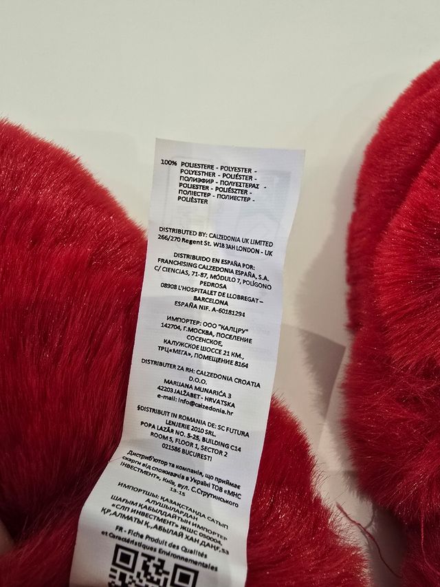 Pantofole rosse taglia unica