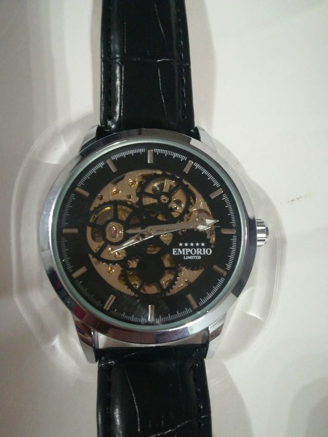 Orologio uomo acciaio cinturino in pelle
