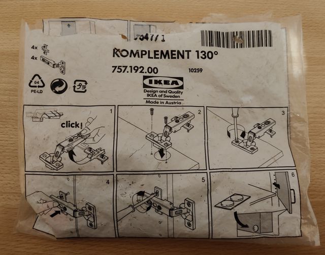 4 Cerniere Ikea blum, Komplement 130°