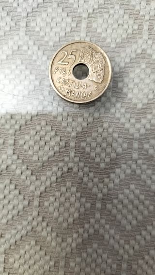 Moneda 25 ptas. Castilla la mancha.