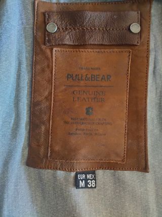 CHAQUETA PULL&BEAR 100% PIEL MARRON