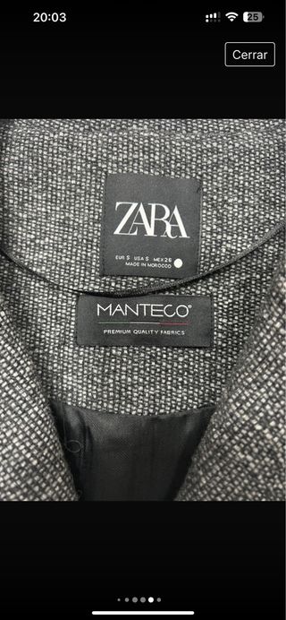 Abrigo Manteco Zara nuevo