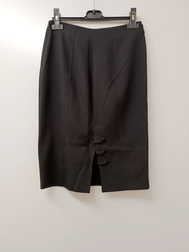Gonna tubino nera con spacco sul retro, taglia S