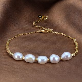 Pulsera de plata 925 con perlas naturales elegante