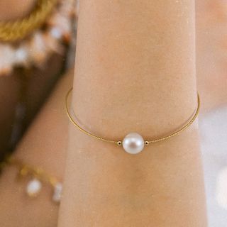 Pulsera dorada de plata 925 con perlas naturales