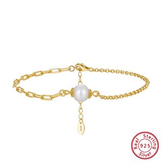 Pulsera de plata 925 con perlas naturales elegante