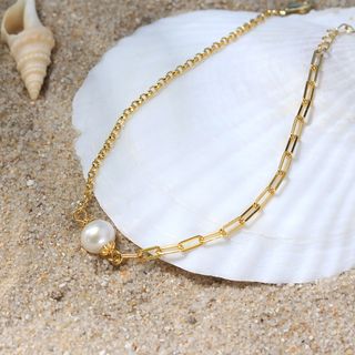 Pulsera de plata 925 con perlas naturales elegante