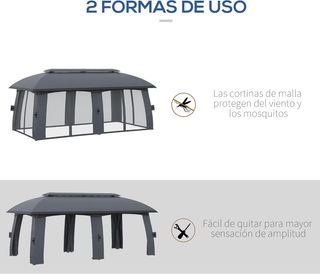 Cenador de Jardín 3x6 m Gazebo Exterior