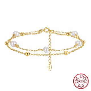 Pulsera de plata 925 con perlas naturales elegante