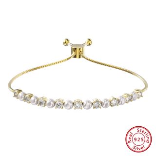 Pulsera de plata 925 con perlas naturales elegante