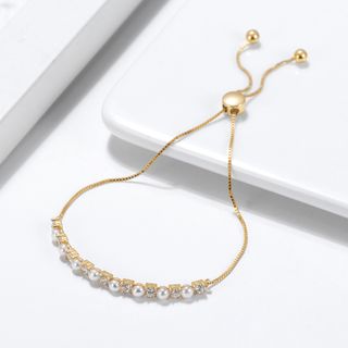 Pulsera de plata 925 con perlas naturales elegante