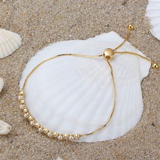 Pulsera de plata 925 con perlas naturales elegante