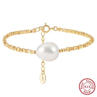 Pulsera de plata 925 con perlas naturales elegante