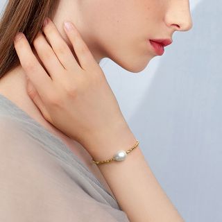 Pulsera de plata 925 con perlas naturales elegante