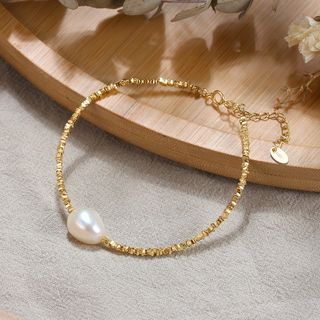 Pulsera de plata 925 con perlas naturales elegante