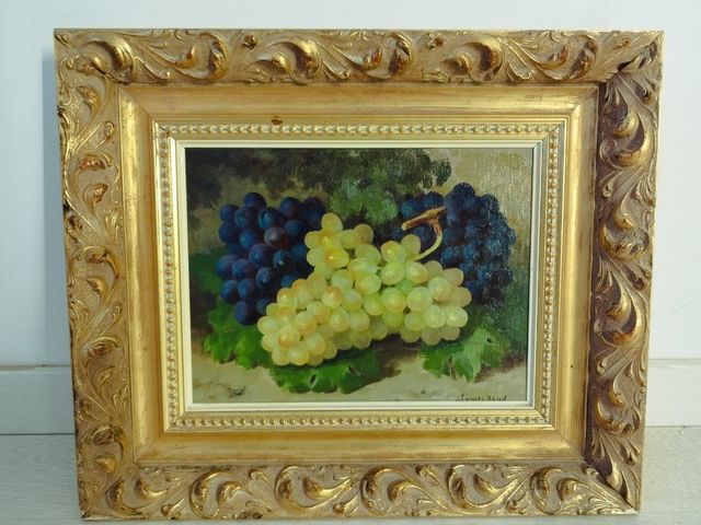 Bodegon de uvas del pintor Gómez Abad