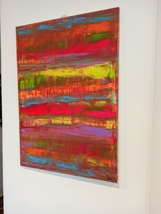 Olio su tela astratto dipinto a mano