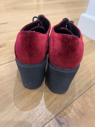 Zapatos de plataforma terciopelo granate