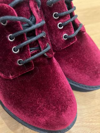 Zapatos de plataforma terciopelo granate