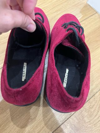 Zapatos de plataforma terciopelo granate
