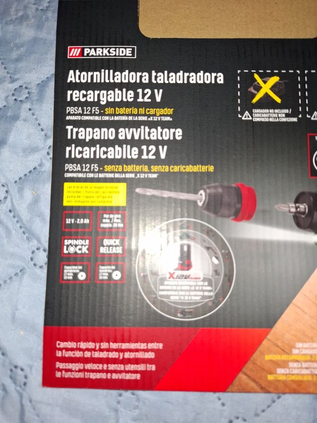 Taladro Parkside 12v