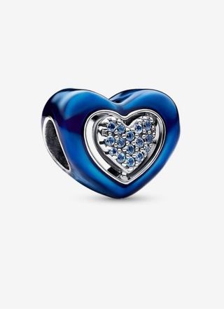 Charm corazón giratorio azul