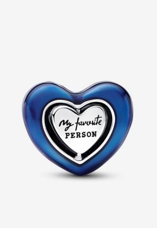 Charm corazón giratorio azul