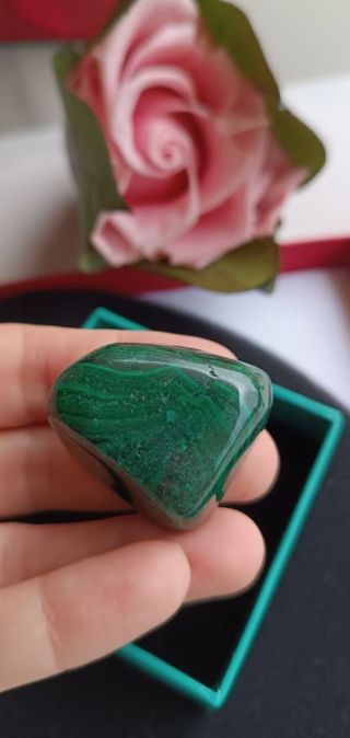 Nuova- Malachite burattata di 47 gr di 3 cm