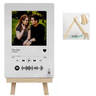 Placa de madera  con canción  Spotify