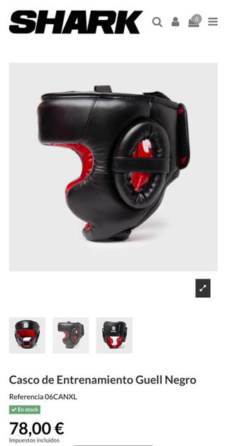 Casco de boxeo negro Shark Guell – Como nuevo