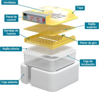 🐤Incubadora automática Capacidad para 48 Huevos d