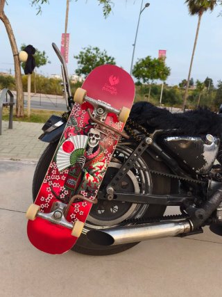 Porta-skate moto custom chopper