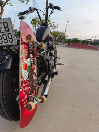 Porta-skate moto custom chopper