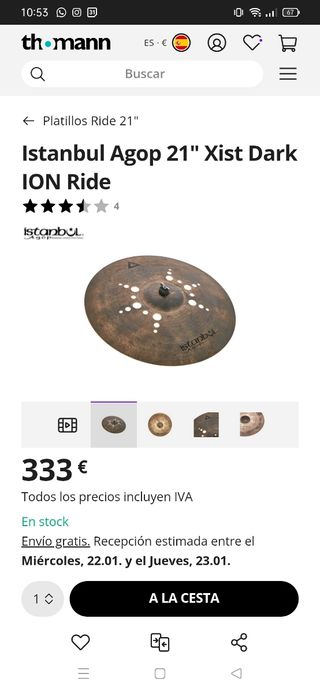 Istanbul Agop 21" Xist Dark ION Ride