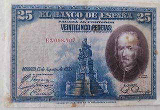 Billete de 25 pesetas del 1928