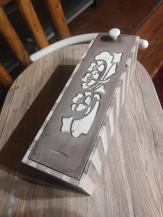 Scatola in legno decorata stencil