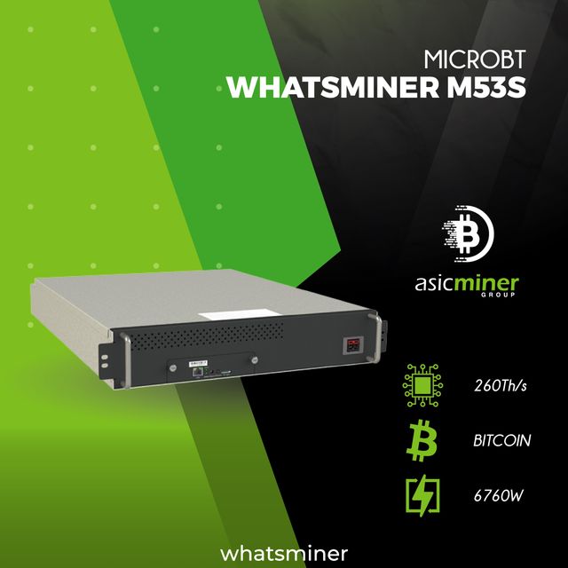 ⛏️Whatsminer M53S (260TH/s)🚀 2 años de garantía