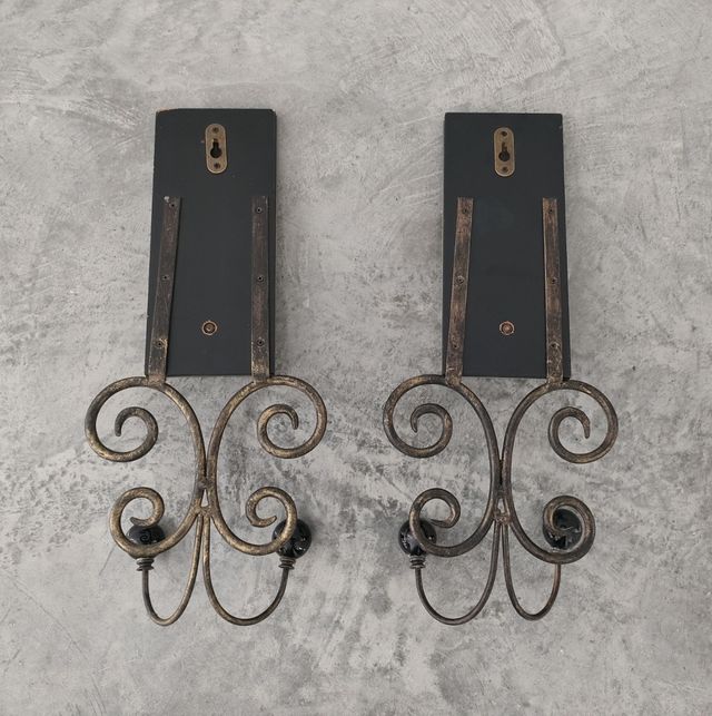 Percheros de forja y cristal antiguos