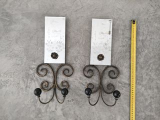 Percheros de forja y cristal antiguos