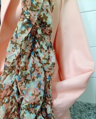 Conjunto blazer rosa pastel + bolso 