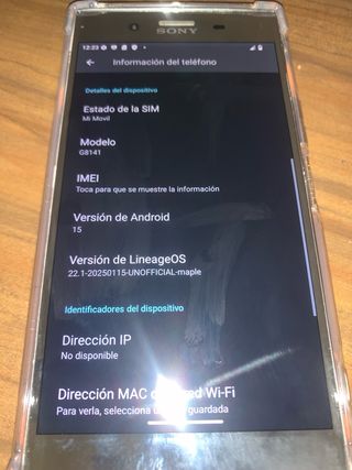 Sony XZ Premium Android 15