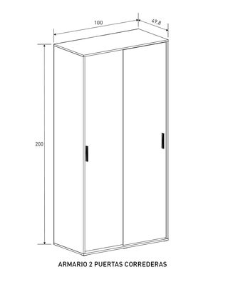 ARMARIO 2P.CORREDERA MOD. AURA BLANCO🤩