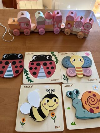 Lote juguetes de madera y puzzle. Tambien venta po