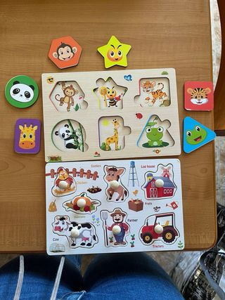 Lote juguetes de madera y puzzle. Tambien venta po