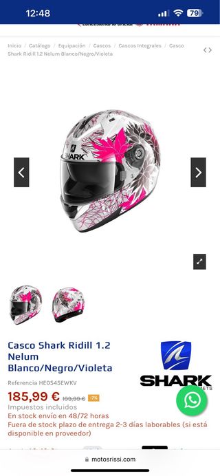 Casco SHARK Ridill 1.2 Nelum rosa blanco